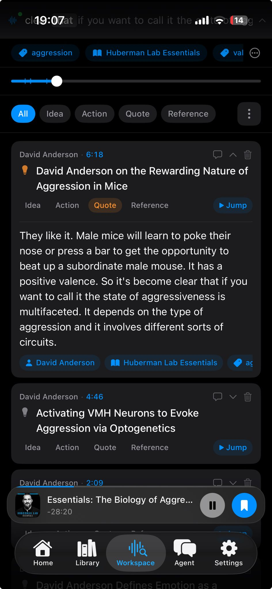 Create highlight on iPhone while listening